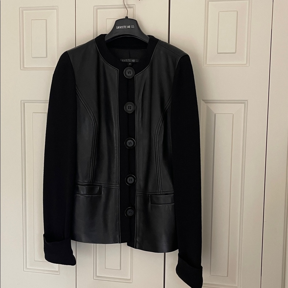 Lafayette 148 New York Black Leather Jacket